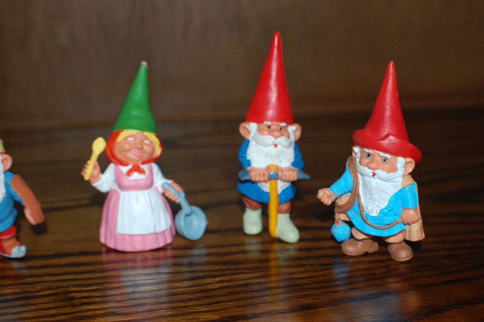 David The Gnome Set of 10 Assorted Rubber Toy Figures RARE Jadees Antique Bear Shoppe